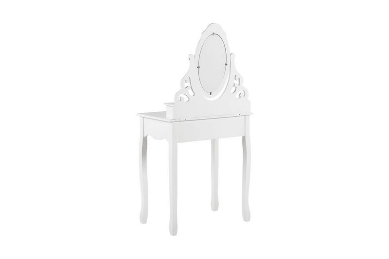Toalettbord Idrissia 70 cm Oval Speil + Krakk - Hvit - Sminkebord & toalettbord