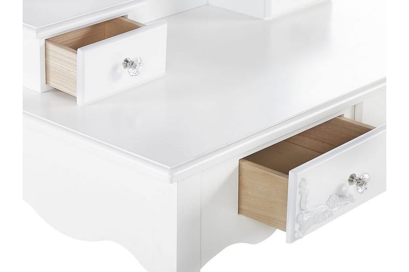 Toalettbord Idrissia 70 cm Oval Speil + Krakk - Hvit - Sminkebord & toalettbord