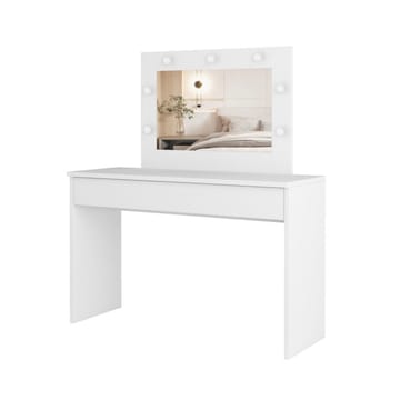 Toalettbord med speil Eva 1 skuff - Hvit - Møbler - Bord - Sminkebord & toalettbord