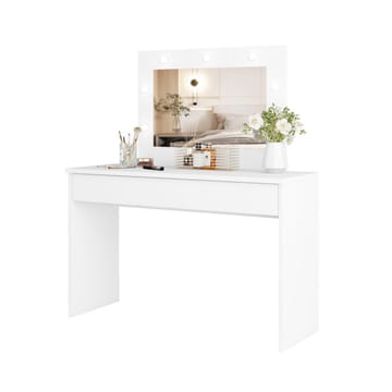 Toalettbord med speil Eva 1 skuff - Hvit - Møbler - Bord - Sminkebord & toalettbord