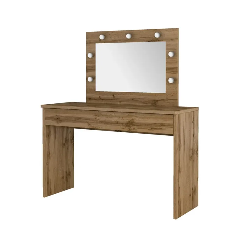 Toalettbord med speil Eva 1 skuff, Wotan eik