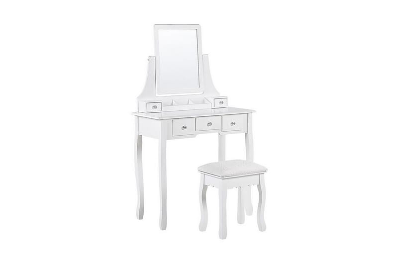Toalettbord Nacori 80 cm Speil + Krakk - Hvit - Sminkebord & toalettbord