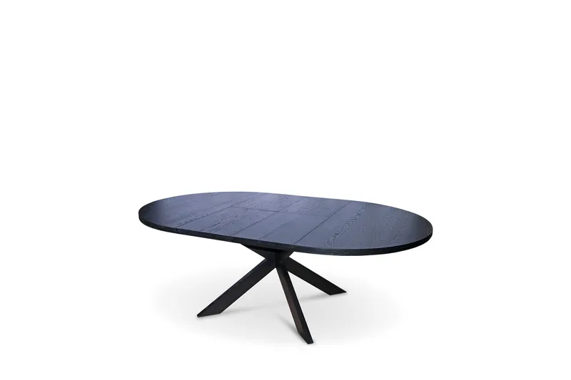 Tofta Uttrekkbart Spisebord 140-180 cm Rundt for 8 personer i heltre, Svart