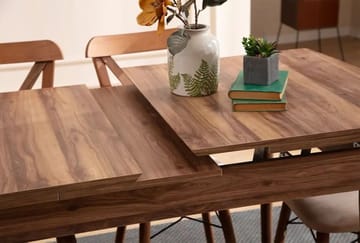 Toolenpas spisegruppe bord 130 cm + 4 stoler - Brun - Møbler - Bord - Spisegruppe