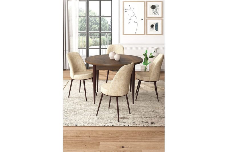 Tor Spisegruppe 4-seter - Brun/Beige - Møbler - Bord - Spisegruppe