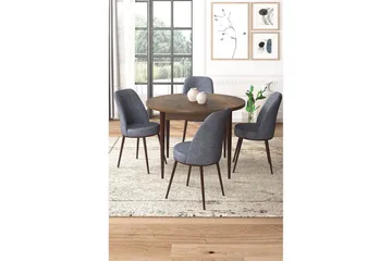 Tor Spisegruppe 4-seter - Brun/Grå - Møbler - Bord - Spisegruppe