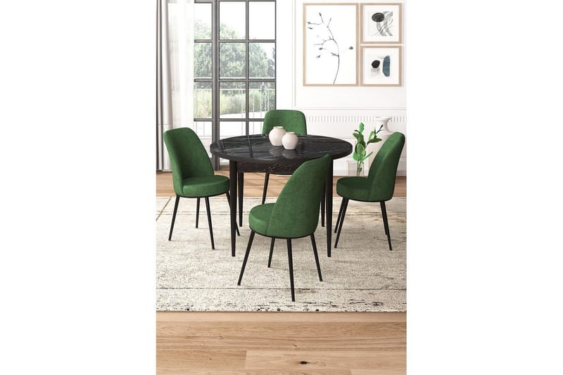 Tor Spisegruppe 4-seter - Svart/Beige - Møbler - Bord - Spisegruppe