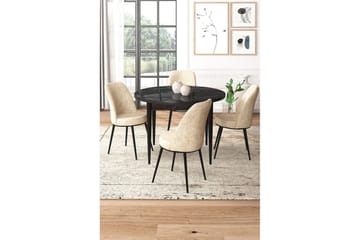Tor Spisegruppe 4-seter - Svart/Beige - Møbler - Bord - Spisegruppe