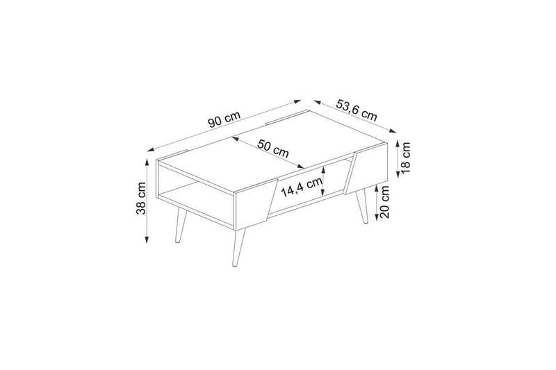 Torin Stuebord 90 cm - Valnøtt/Beige - Møbler - Bord - Sofabord & salongbord