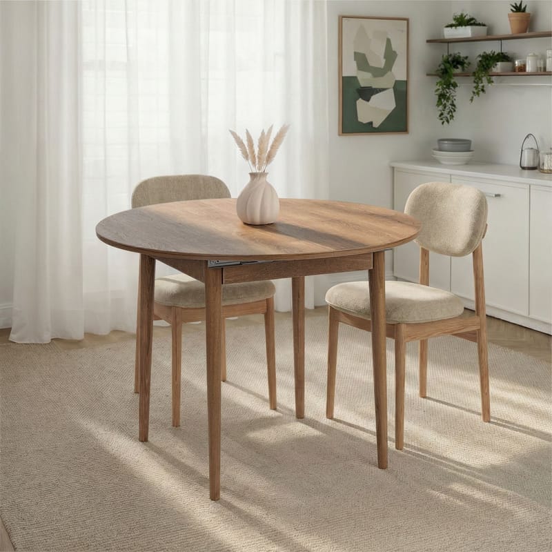 Tralven spisebord 131 cm rundt - Kaukasisk Eik - Møbler - Bord - Spisebord & kjøkkenbord