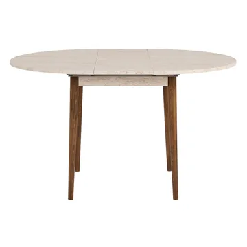 Tralven spisebord 131 cm rundt - Travertin og Valnøtt - Møbler - Bord - Spisebord & kjøkkenbord