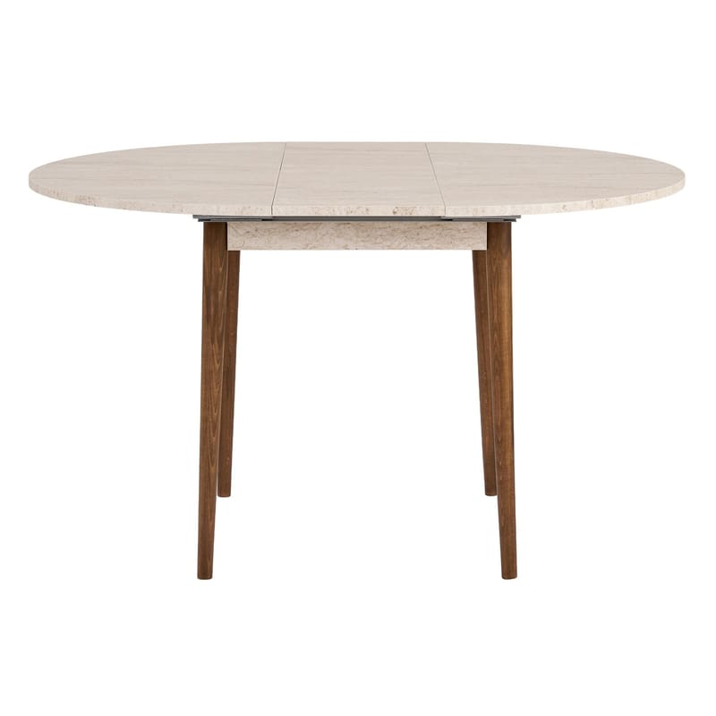 Tralven spisebord 131 cm rundt - Travertin og Valnøtt - Møbler - Bord - Spisebord & kjøkkenbord