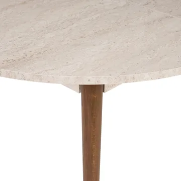 Tralven spisebord 131 cm rundt - Travertin og Valnøtt - Møbler - Bord - Spisebord & kjøkkenbord
