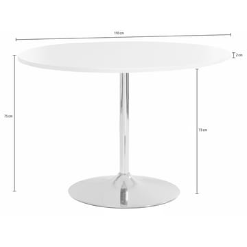 Trumpet Spisebord Rundt 110 cm - Eik/Krom - Møbler - Bord - Spisebord & kjøkkenbord