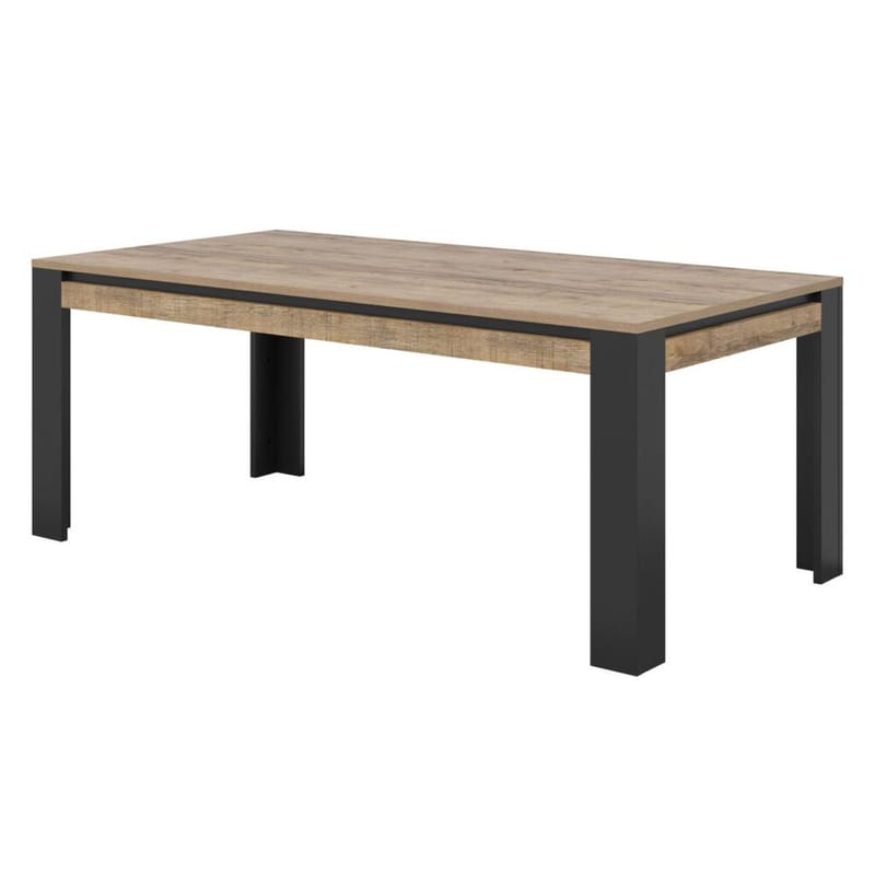 Tudor Rektangulært Spisebord 195 cm i Tre, Svart|Brun