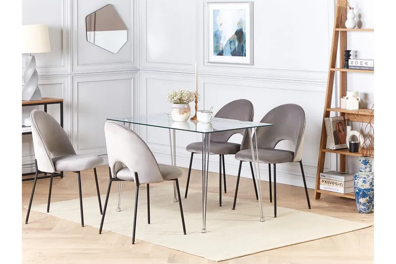 Tullne Spisebord 70x120 cm - Transparent/Sølv - Møbler - Bord - Spisebord & kjøkkenbord