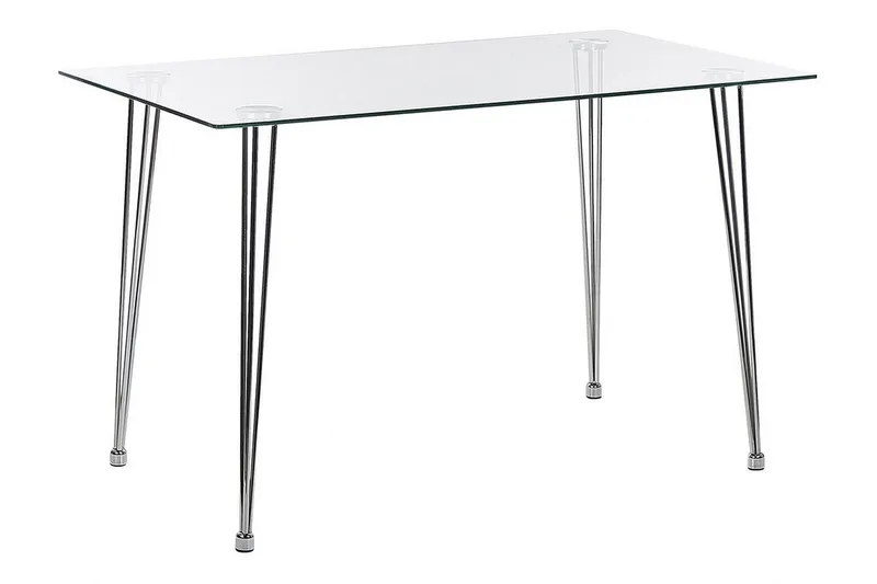 Tullne Spisebord 70x120 cm, Transparent/Sølv