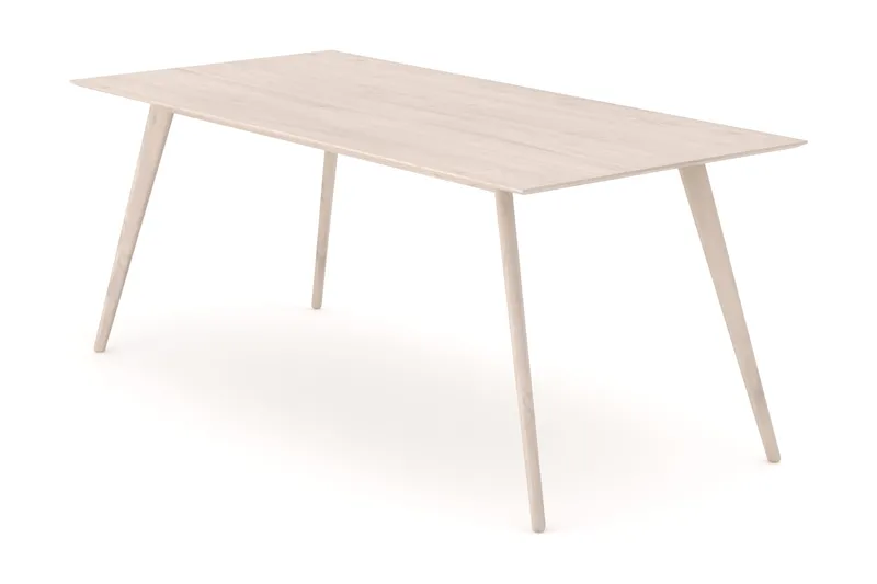 Tyrö rektangulært spisebord og kjøkkenbord 190x90 cm asketre, Hvitlasert