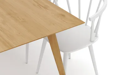 Tyrö Spisegruppe med 6 Tyrö Armstoler - Oak/White - Møbler - Bord - Spisegruppe