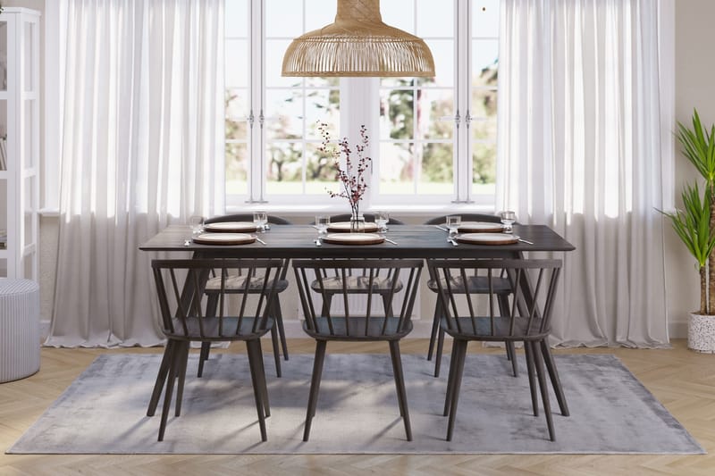 Tyrö Spisegruppe med 6 Tyrö Armstoler - Smoked Oak/Smoked Oak - Møbler - Bord - Spisegruppe