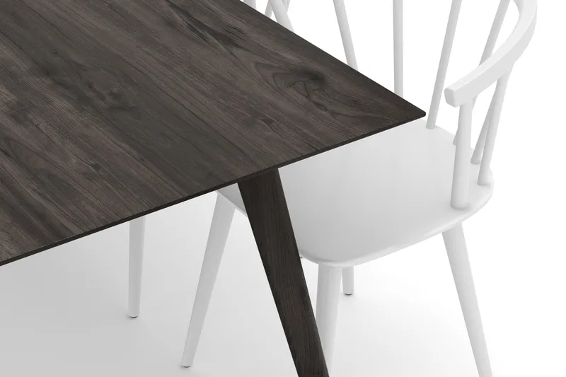 Tyrö Spisegruppe med 6 Tyrö Armstoler - Smoked Oak/White - Møbler - Bord - Spisegruppe