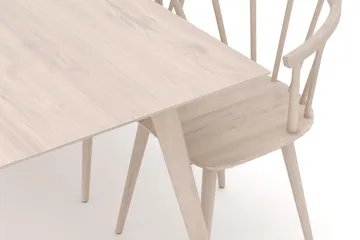 Tyrö Spisegruppe med 6 Tyrö Armstoler - Whitewash/Whitewash - Møbler - Bord - Spisegruppe