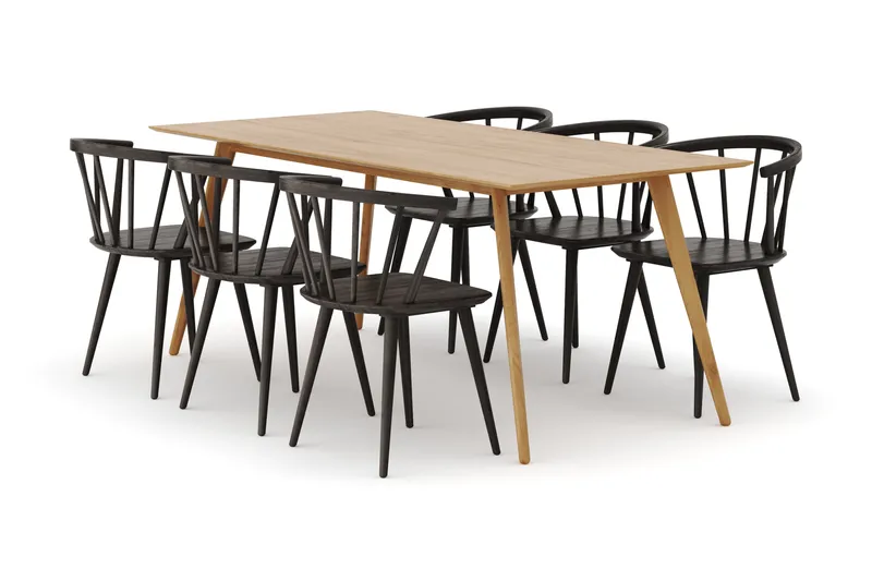 Tyrö Spisegruppe med 6 Tyrö Armstoler - Møbler - Bord - Spisegruppe