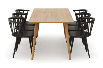 Tyrö Spisegruppe med 6 Tyrö Armstoler - Møbler - Bord - Spisegruppe