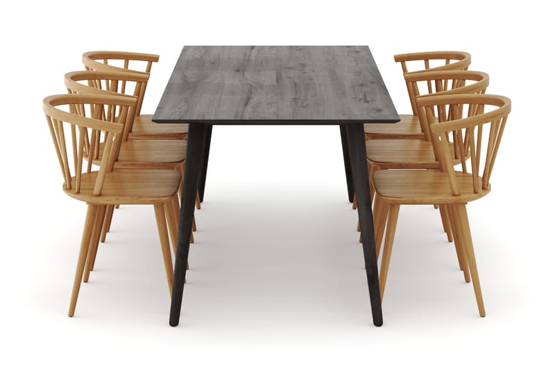 Tyrö Spisegruppe med 6 Tyrö Armstoler - Møbler - Bord - Spisegruppe