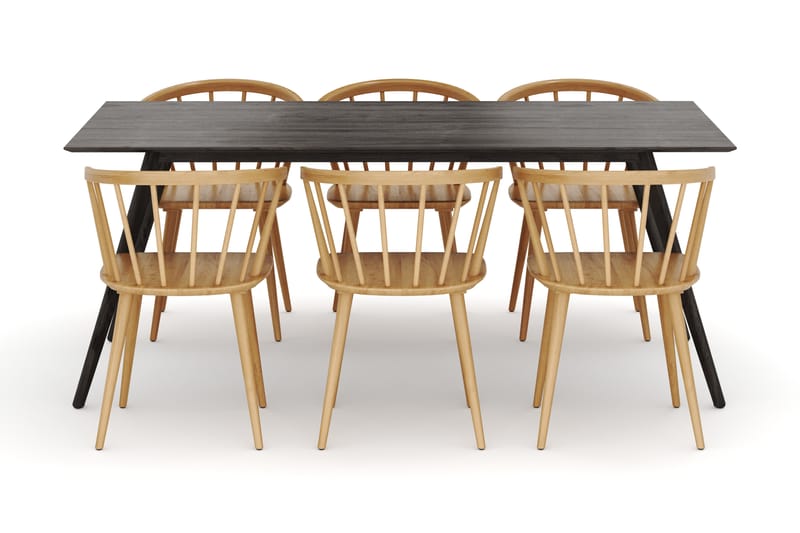 Tyrö Spisegruppe med 6 Tyrö Armstoler - Møbler - Bord - Spisegruppe