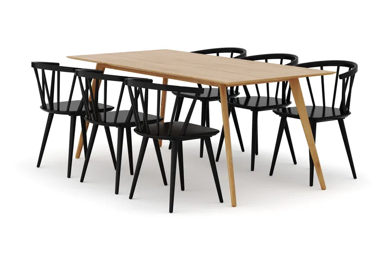Tyrö Spisegruppe med 6 Tyrö Armstoler - Møbler - Bord - Spisegruppe