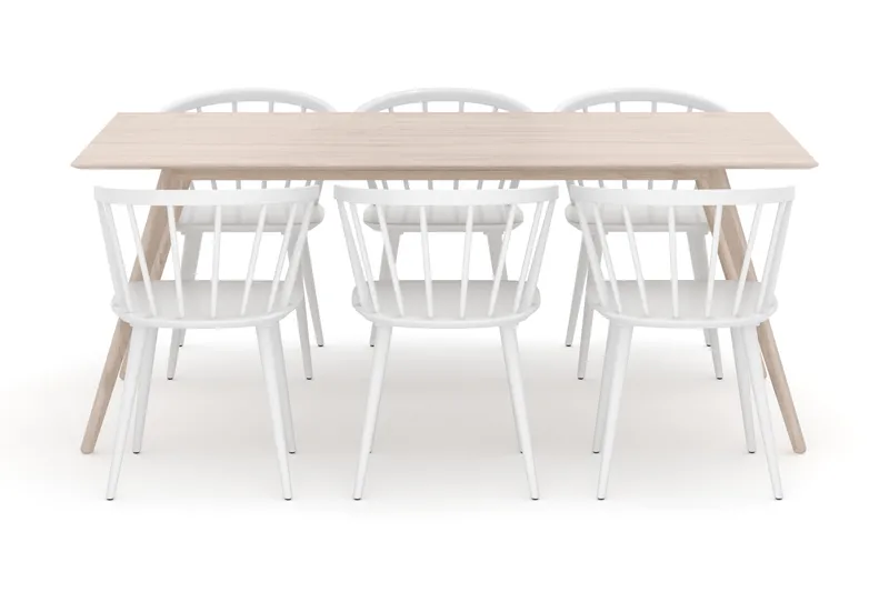 Tyrö Spisegruppe med 6 Tyrö Armstoler - Møbler - Bord - Spisegruppe