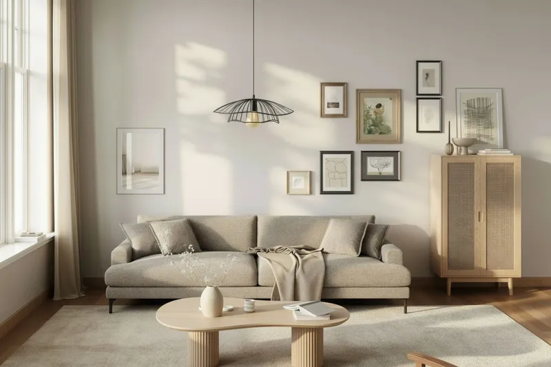 Uppveda Asymmetrisk Sofabord 130x70 cm med Travertinutseende - Beige - Møbler - Bord - Sofabord & salongbord