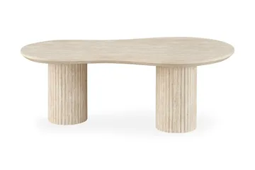 Uppveda Asymmetrisk Sofabord 130x70 cm med Travertinutseende - Beige - Møbler - Bord - Sofabord & salongbord