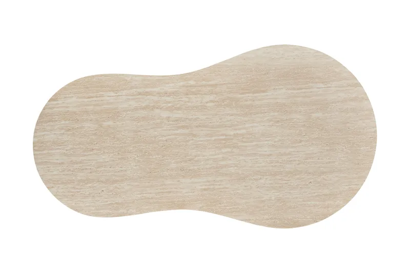Uppveda Asymmetrisk Sofabord 130x70 cm med Travertinutseende - Beige - Møbler - Bord - Sofabord & salongbord