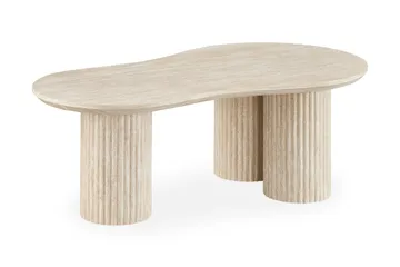 Uppveda Asymmetrisk Sofabord 130x70 cm med Travertinutseende - Beige - Møbler - Bord - Sofabord & salongbord