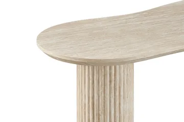 Uppveda Asymmetrisk Sofabord 130x70 cm med Travertinutseende - Beige - Møbler - Bord - Sofabord & salongbord