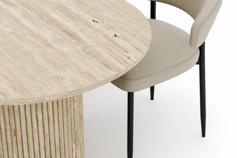 Uppveda Ovalt Spisebord 180x90 cm med 4 Sawako Stoler - Beige - Møbler - Bord - Spisegruppe