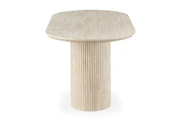 Uppveda Ovalt Spisebord 180x90 cm Travertin Utseende - Svart/Hvit - Møbler - Bord - Spisebord & kjøkkenbord