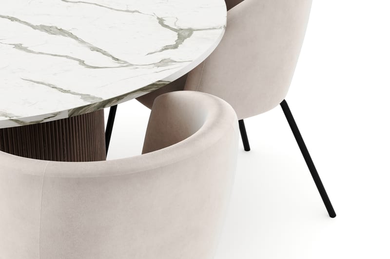 Uppveda Rundt Spisebord 120 cm med 4 Berit Stoler - Brun - Møbler - Bord - Spisegruppe