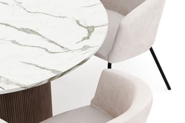 Uppveda Rundt Spisebord 120 cm med 4 Berit Stoler - Brun - Møbler - Bord - Spisegruppe