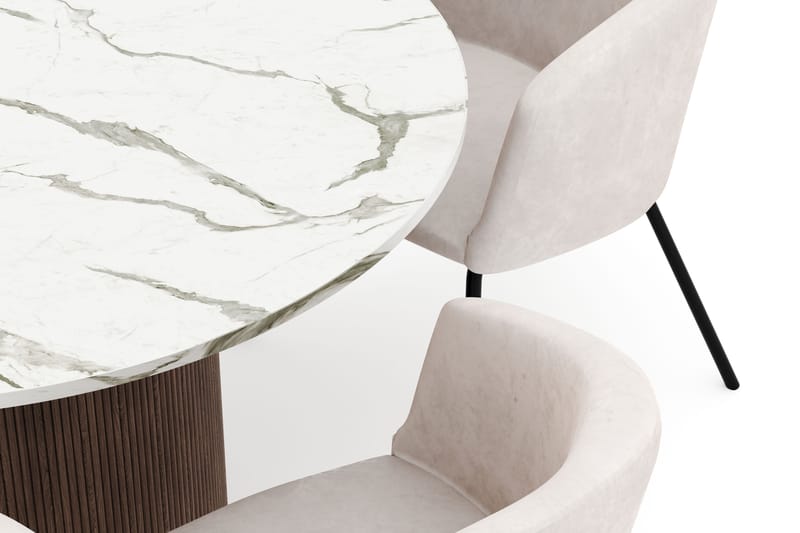 Uppveda Rundt Spisebord 120 cm med 4 Berit Stoler - Brun - Møbler - Bord - Spisegruppe