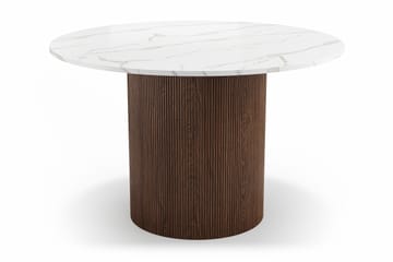 Uppveda Rundt Spisebord 120 cm med 4 Berit Stoler - Brun - Møbler - Bord - Spisegruppe