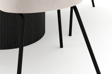 Uppveda Rundt Spisebord 120 cm med 4 Berit Stoler - Svart/Hvit - Møbler - Bord - Spisegruppe