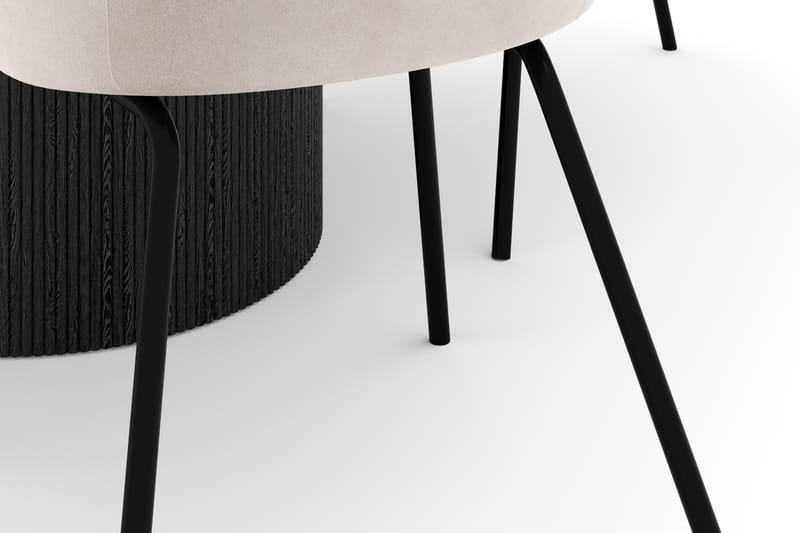 Uppveda Rundt Spisebord 120 cm med 4 Berit Stoler - Svart/Hvit - Møbler - Bord - Spisegruppe