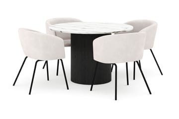 Uppveda Rundt Spisebord 120 cm med 4 Berit Stoler