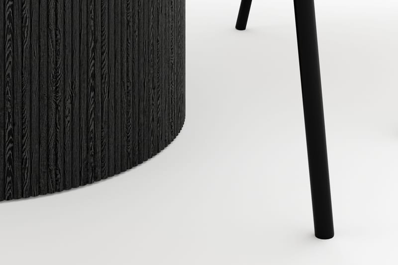 Uppveda Rundt Spisebord 120 cm med 4 Berit Stoler - Svart/Hvit - Møbler - Bord - Spisegruppe