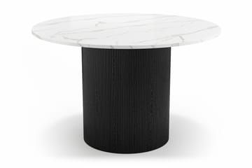 Uppveda Rundt Spisebord 120 cm med 4 Berit Stoler - Svart/Hvit - Møbler - Bord - Spisegruppe