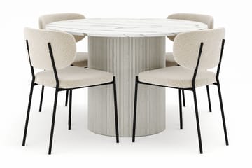 Uppveda Rundt Spisebord 120 cm med 4 Gemmiano Stoler