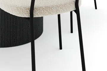 Uppveda Rundt Spisebord 120 cm med 4 Gemmiano Stoler - Svart/Hvit - Møbler - Bord - Spisegruppe